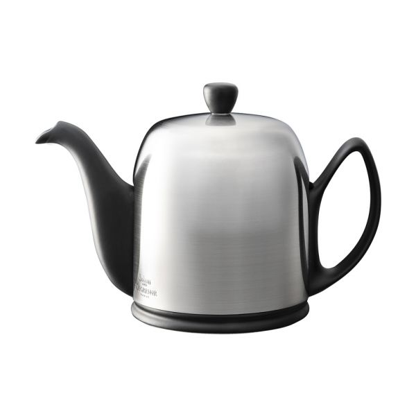 Чайник на 6 чашек, черный с серебряным колпаком, SALAM BLACK , DEGRENNE, арт.211993