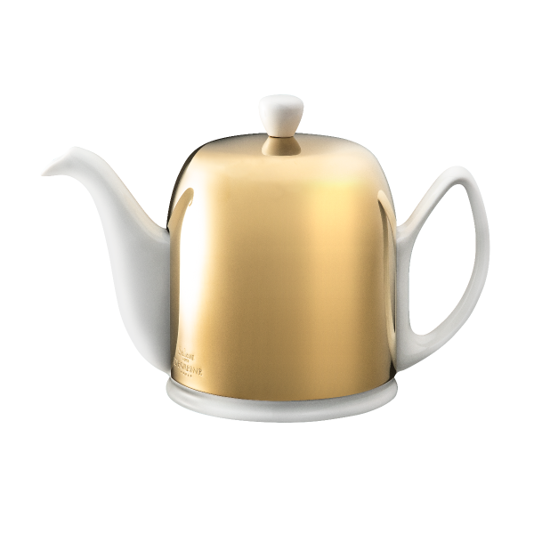 Чайник на 6 чашек 1000 мл, белый с золотой глянцевой крышкой SALAM GOLD , DEGRENNE, арт.244217