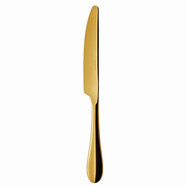 Нож столовый с твердой ручкой, зубчатый, ONDE PVD GOLD, DEGRENNE, арт.239336