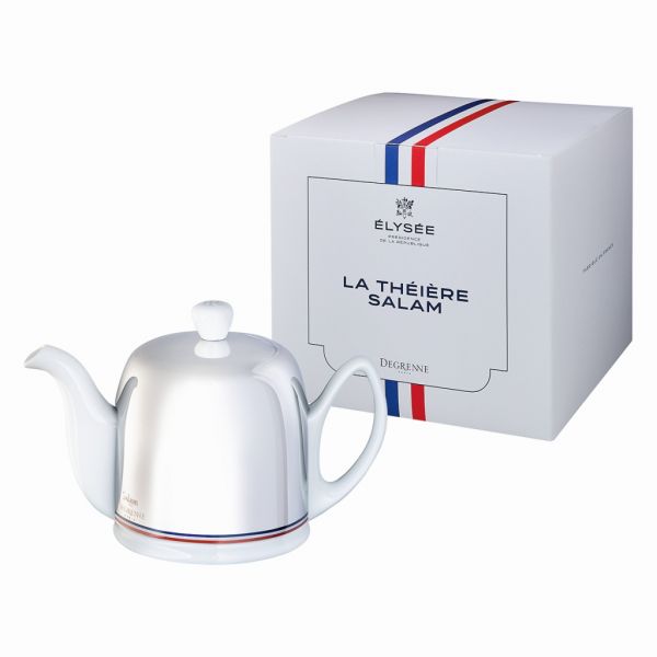 Чайник на 4 чашки 700 мл с декором полоса в цветах французского флага, SALAM DEGRENNE X ELYSEE, DEGRENNE, арт.240022