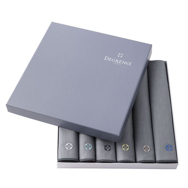 Набор салфеток  в подарочной упаковке, серый 6 шт., 50 x 40 cм., 50% лен, 50% хлопок, 241879, NUANCES, DEGRENNE