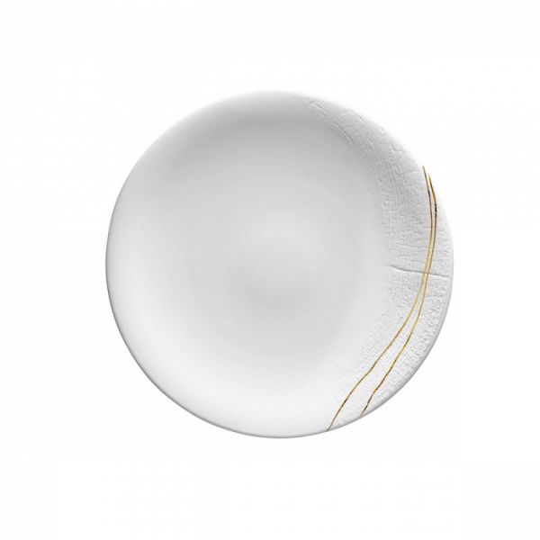 Тарелка обеденная Д 27 см., белая с золотой линией SUPERNATURE OR DEGRENNE