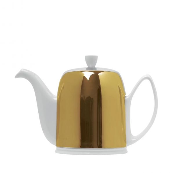Чайник на 4 чашки 700 мл, белый с золотой глянцевой крышкой SALAM GOLD , DEGRENNE, арт.234216